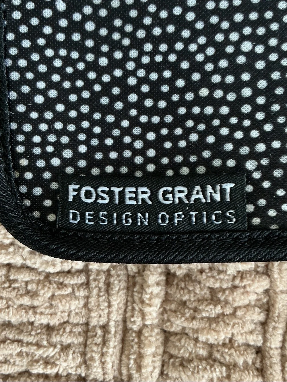 Foster Grant Black and White Polka Dot Eyeglass Sleeve